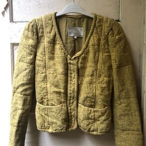 Le fou Wilfred aritzia mustard quilted silk jacket